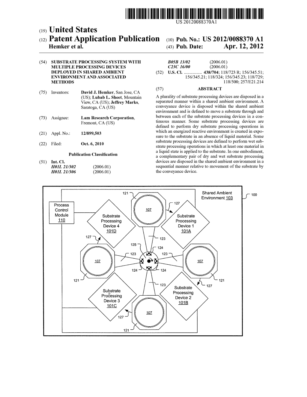 Substrate Processing System with Multiple Processing Devices Deployed in     Shared Ambient Environment and Associated Methods - diagram, schematic, and image 01