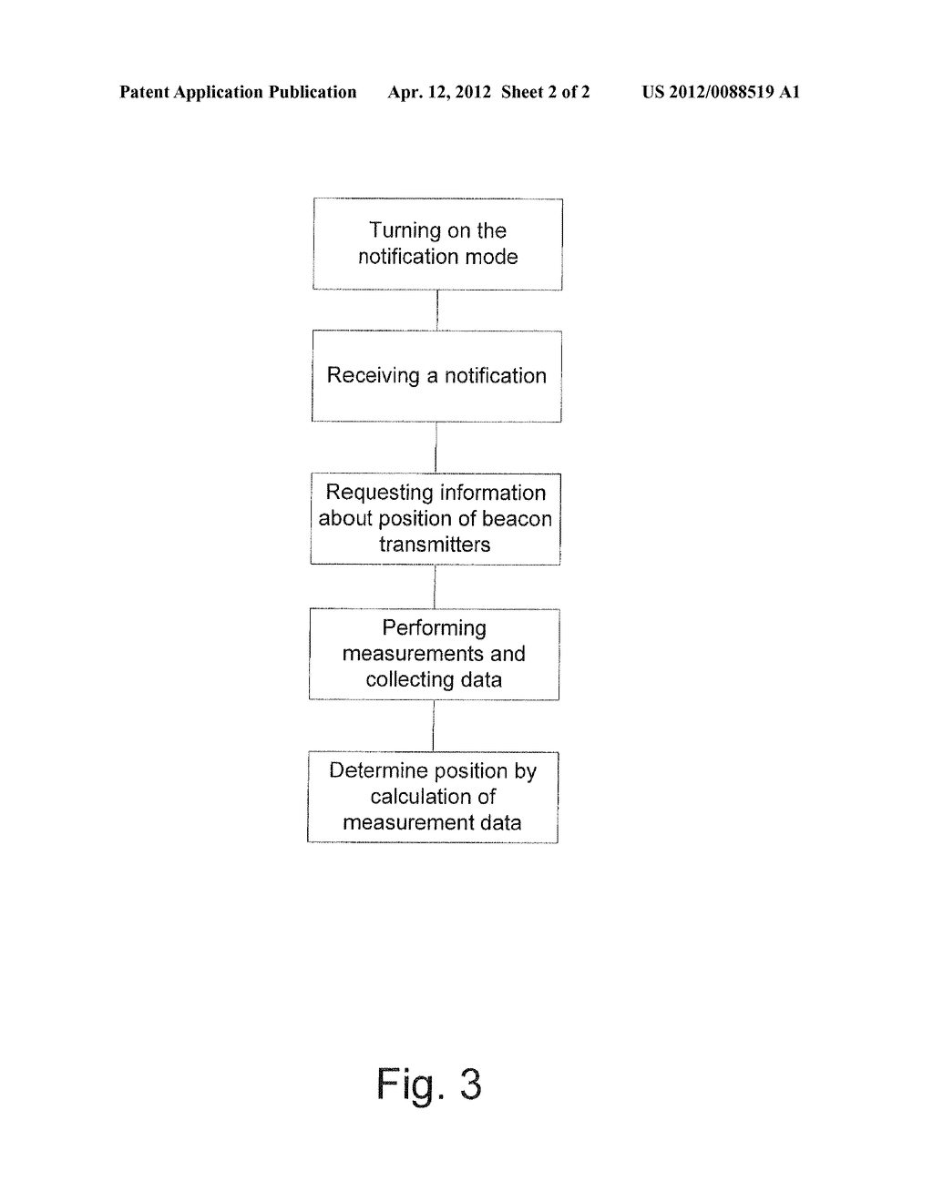 MOBILE DEVICE FOR LOW POWER IDENTIFICATION OF ITS POSITION AND A METHOD     THEREFORE - diagram, schematic, and image 03