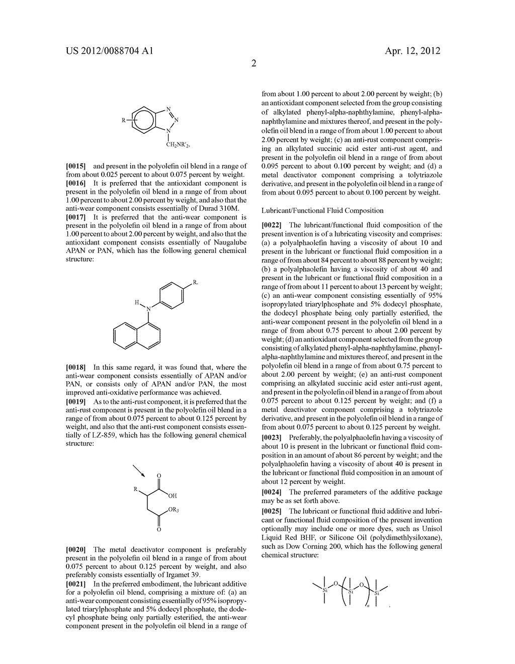 Lubricant and functional fluid additive package, and lubricants and     functional fluids containing same - diagram, schematic, and image 05