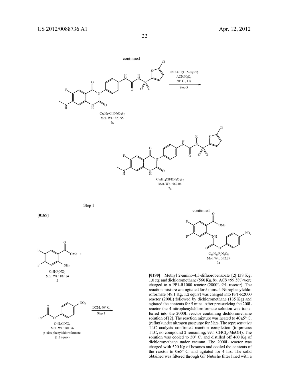 [4-(6-HALO-7-Substituted-2,4-DIOXO-1,4-DIHYDRO-2H-QUINAZOLIN-3-YL)-PHENYL]-    -5-CHLORO-THIOPHEN-2-YL-SULFONYLUREAS and Forms and Methods Related     Thereto - diagram, schematic, and image 44