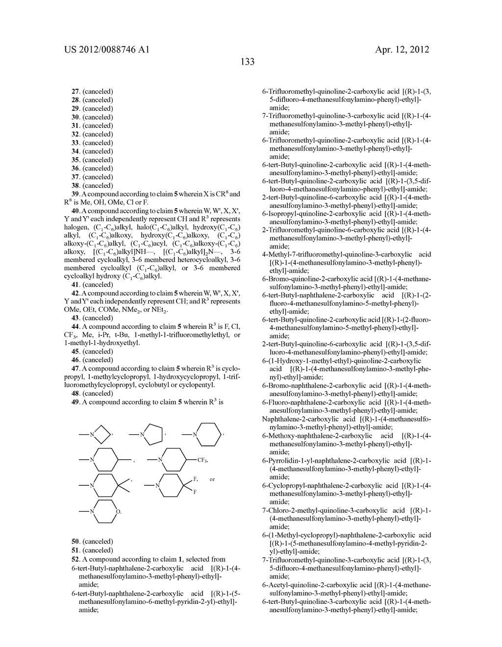 AMIDE DERIVATIVES AS ION-CHANNEL LIGANDS AND PHARMACEUTICAL COMPOSITIONS     AND METHODS OF USING THE SAME - diagram, schematic, and image 134
