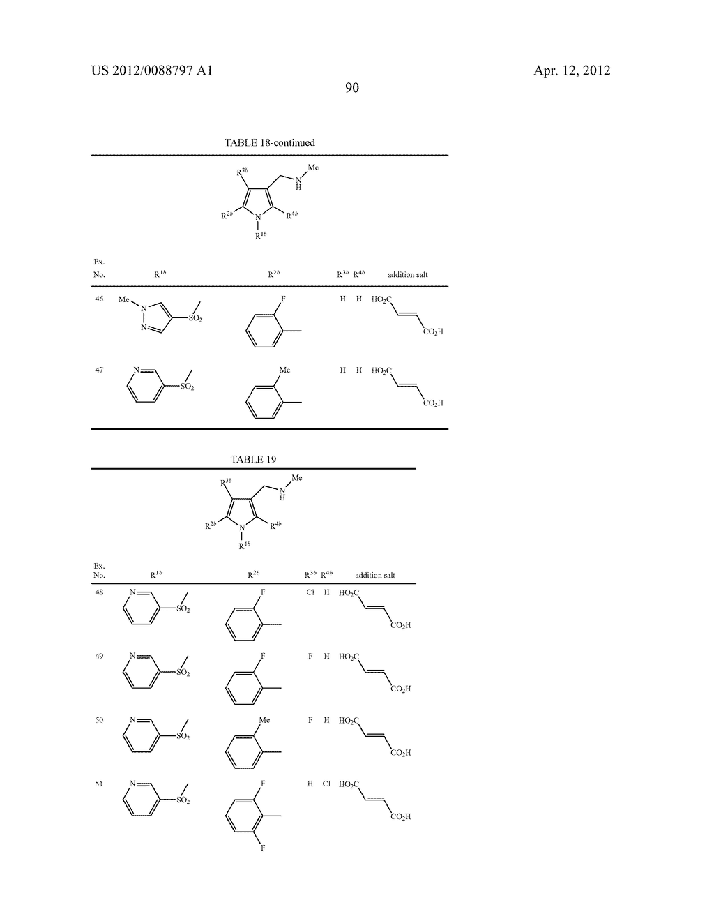 1-HETEROCYCLYLSULFONYL, 3-AMINOMETHYL, 5- (HETERO-) ARYL SUBSTITUTED     1-H-PYRROLE DERIVATIVES AS ACID SECRETION INHIBITORS - diagram, schematic, and image 91