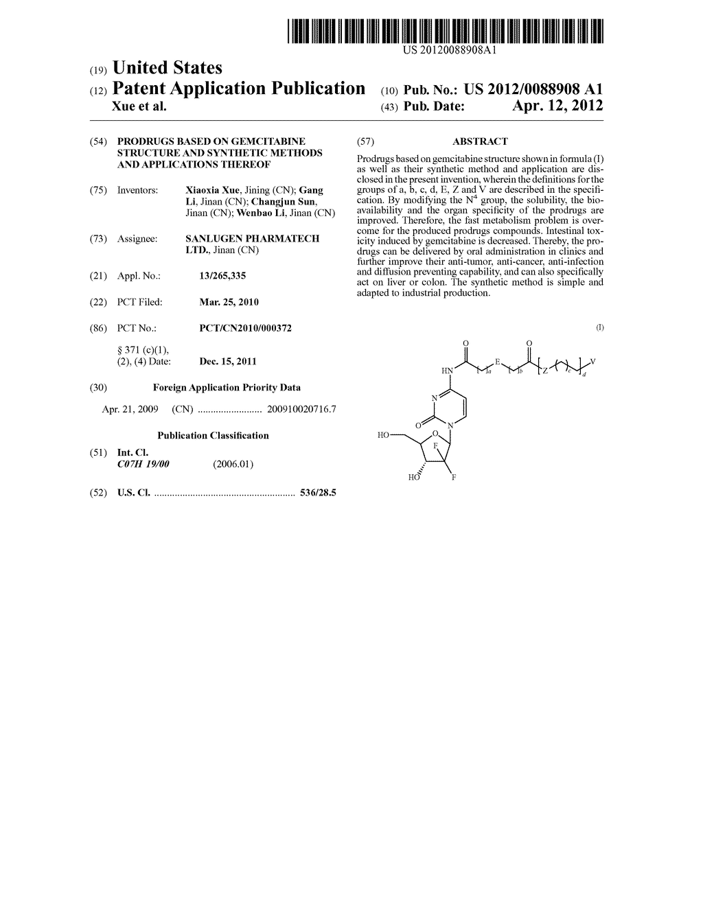 Prodrugs Based on Gemcitabine Structure and Synthetic Methods and     Applications Thereof - diagram, schematic, and image 01