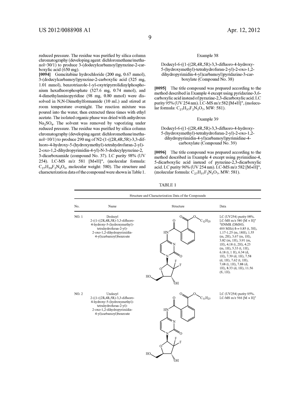 Prodrugs Based on Gemcitabine Structure and Synthetic Methods and     Applications Thereof - diagram, schematic, and image 10