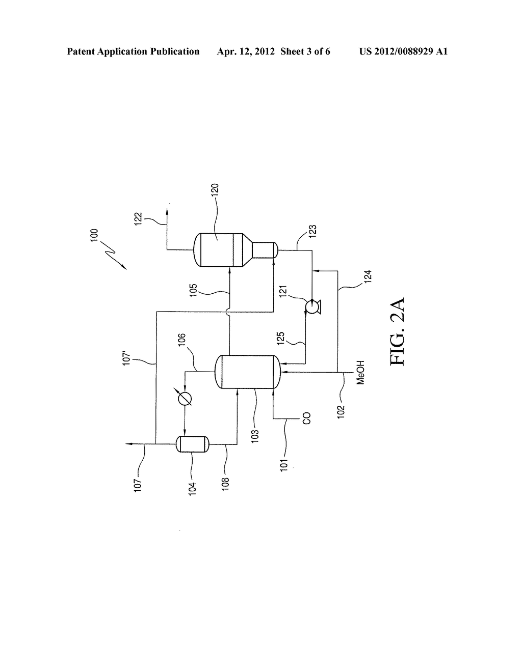 Production of a acetic acid comprising feeding at least one reactant to a     recycle stream - diagram, schematic, and image 04