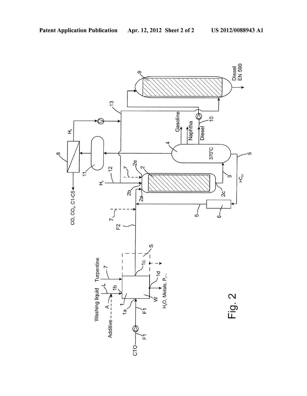 METHOD AND APPARATUS FOR PREPARING FUEL COMPONENTS FROM CRUDE TALL OIL - diagram, schematic, and image 03