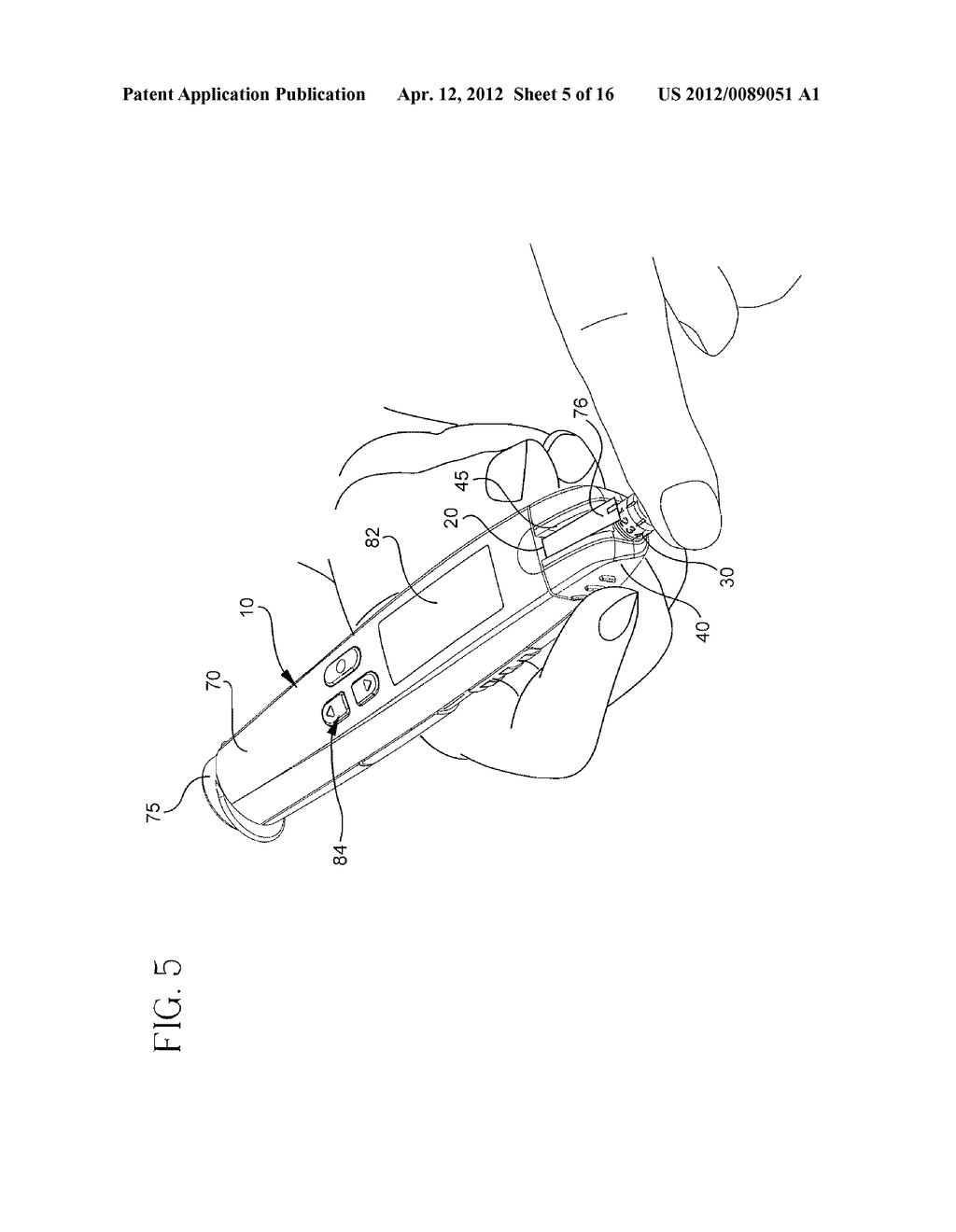 Blood Glucose Meter Having Integral Lancet Device And Test Strip Storage     Vial For Single Handed Use And Methods For Using Same - diagram, schematic, and image 06