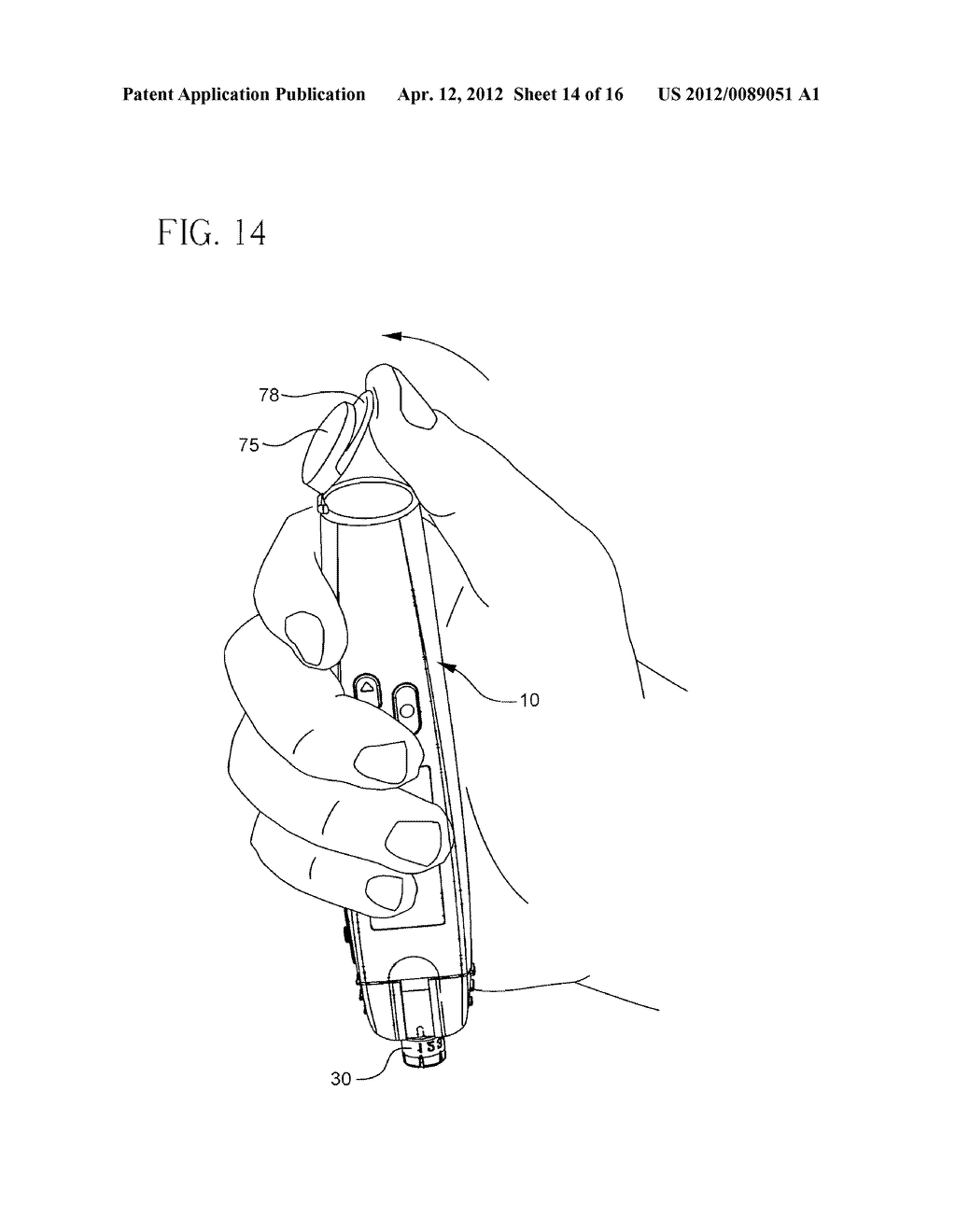 Blood Glucose Meter Having Integral Lancet Device And Test Strip Storage     Vial For Single Handed Use And Methods For Using Same - diagram, schematic, and image 15