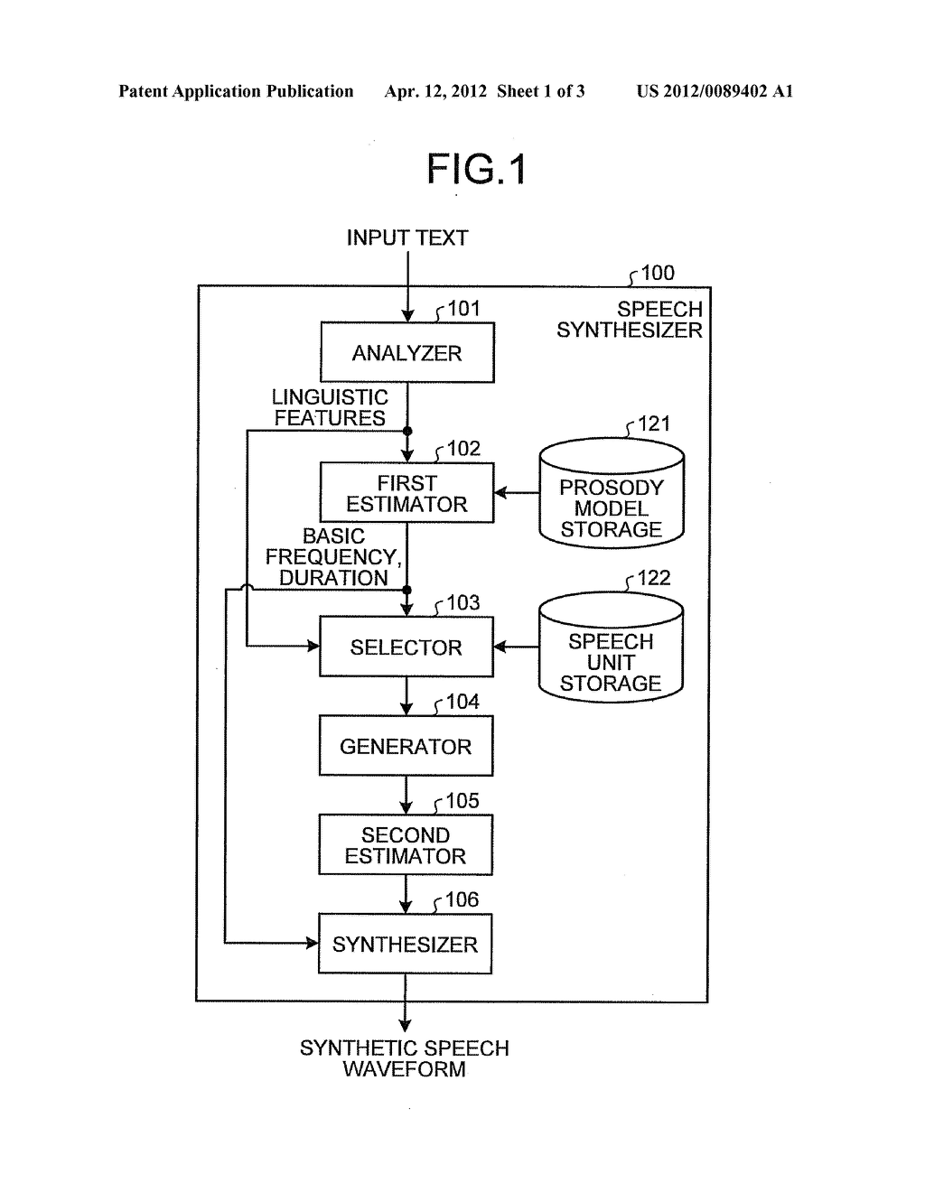 SPEECH SYNTHESIZER, SPEECH SYNTHESIZING METHOD AND PROGRAM PRODUCT - diagram, schematic, and image 02