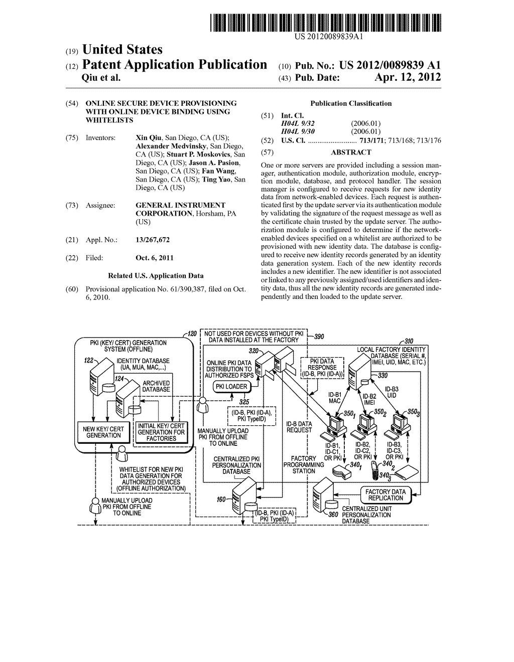 ONLINE SECURE DEVICE PROVISIONING WITH ONLINE DEVICE BINDING USING     WHITELISTS - diagram, schematic, and image 01