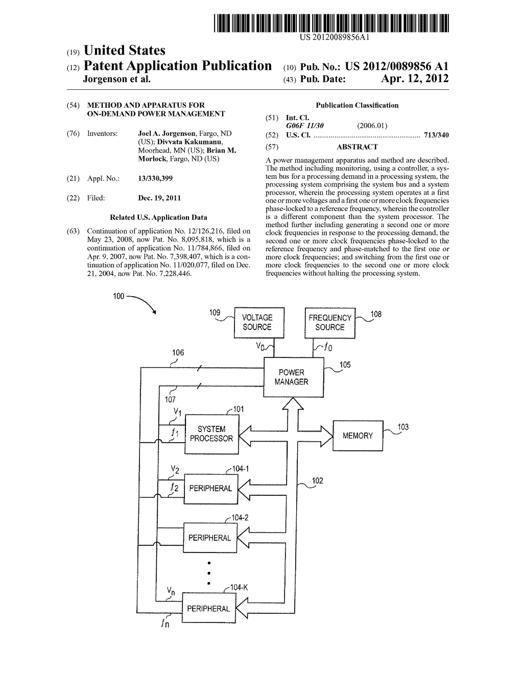 METHOD AND APPARATUS FOR ON-DEMAND POWER MANAGEMENT - diagram, schematic, and image 01