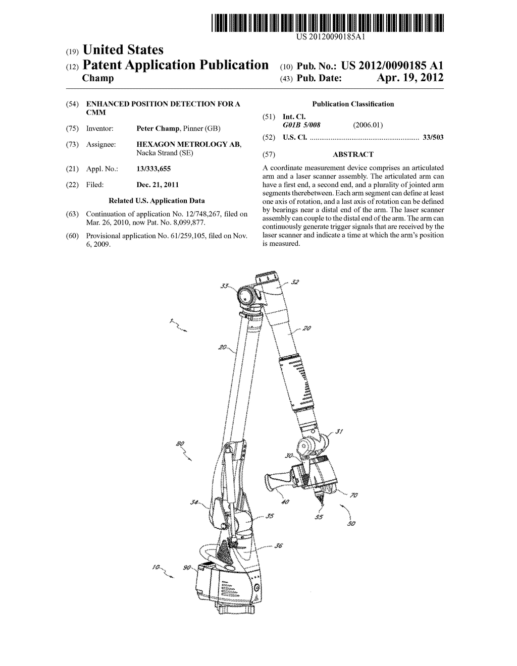 ENHANCED POSITION DETECTION FOR A CMM - diagram, schematic, and image 01