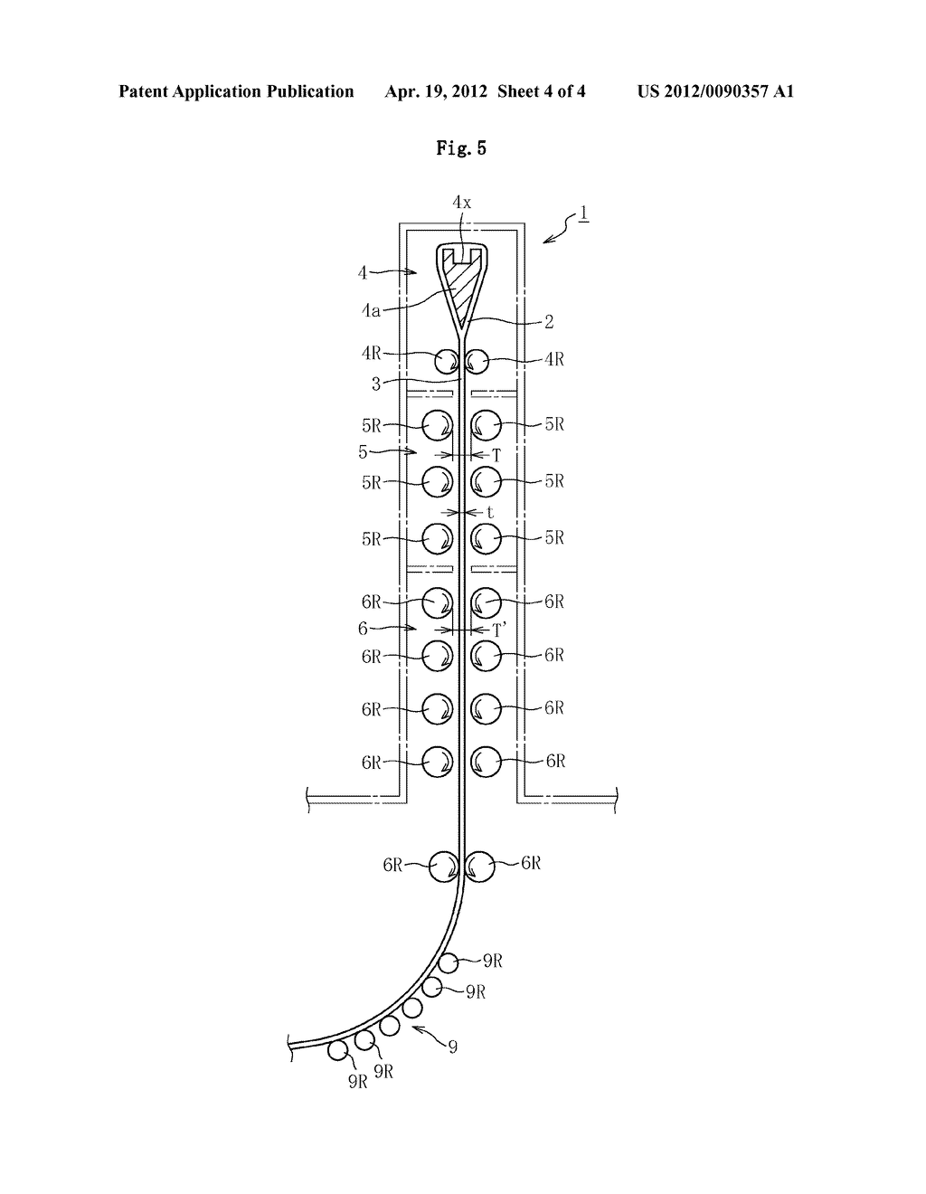 Glass film ribbon production method and glass film ribbon production     apparatus - diagram, schematic, and image 05