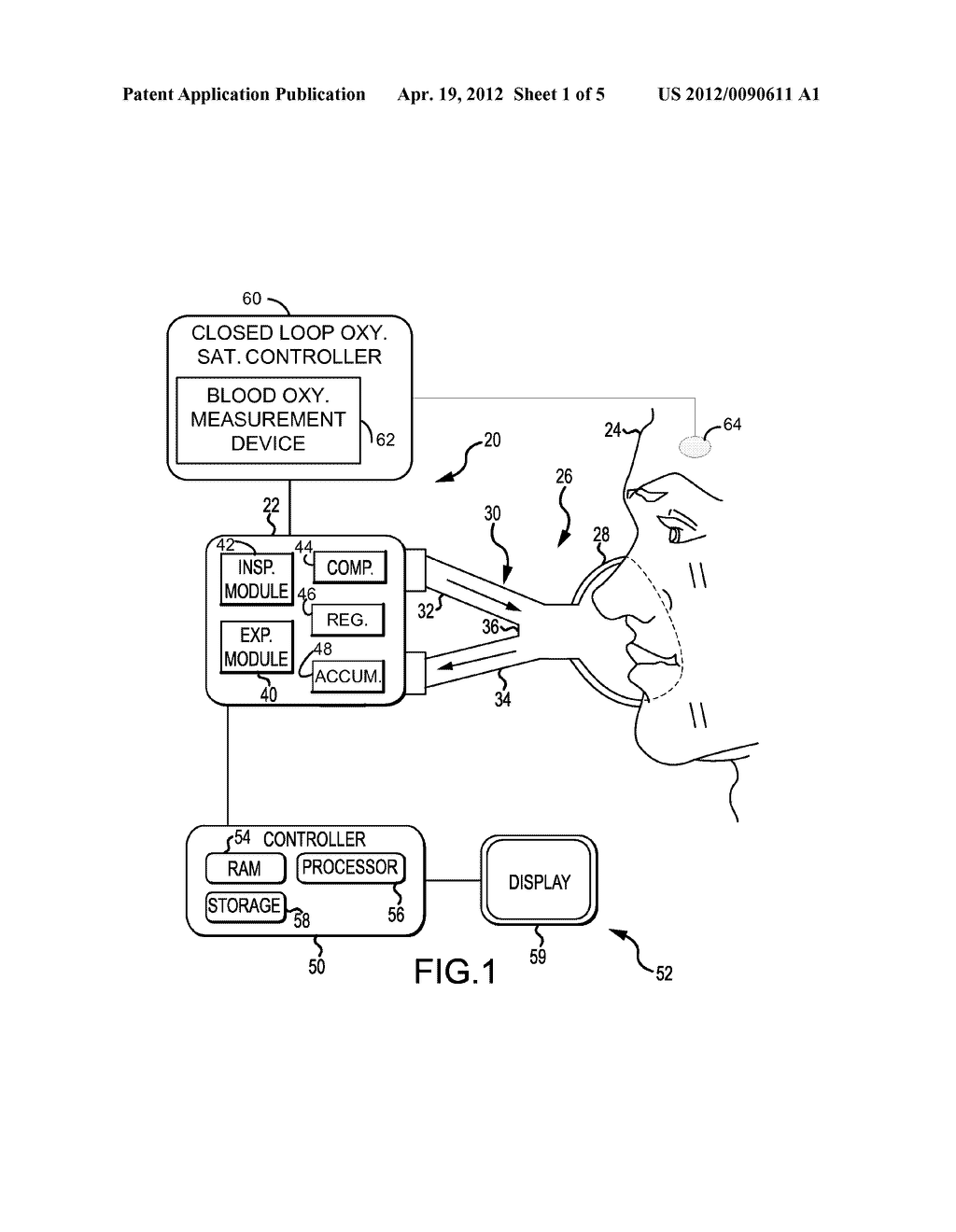 Systems And Methods For Controlling An Amount Of Oxygen In Blood Of A     Ventilator Patient - diagram, schematic, and image 02