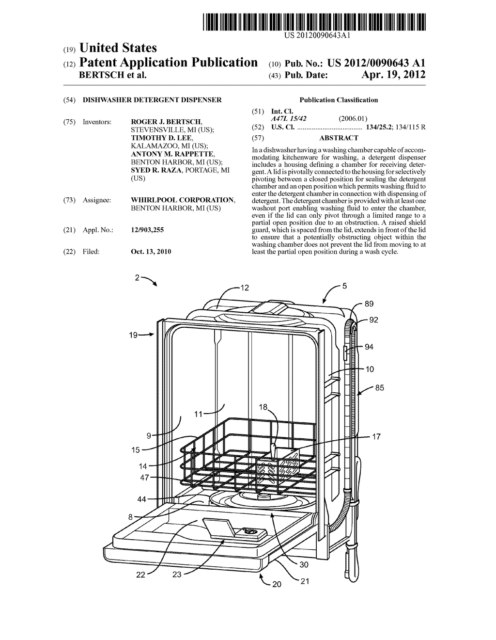 DISHWASHER DETERGENT DISPENSER - diagram, schematic, and image 01