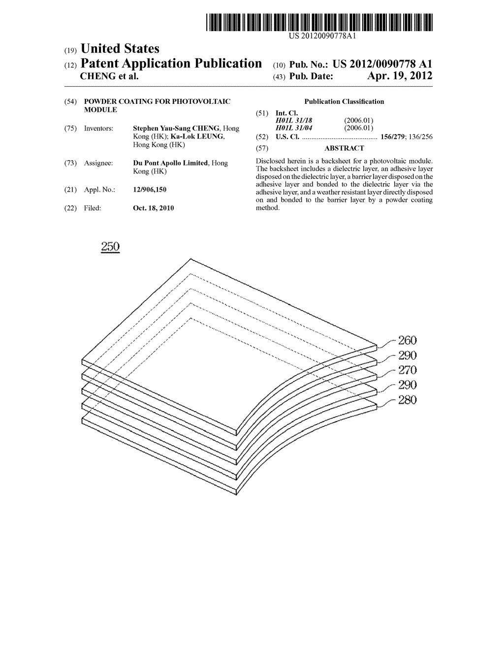 POWDER COATING FOR PHOTOVOLTAIC MODULE - diagram, schematic, and image 01