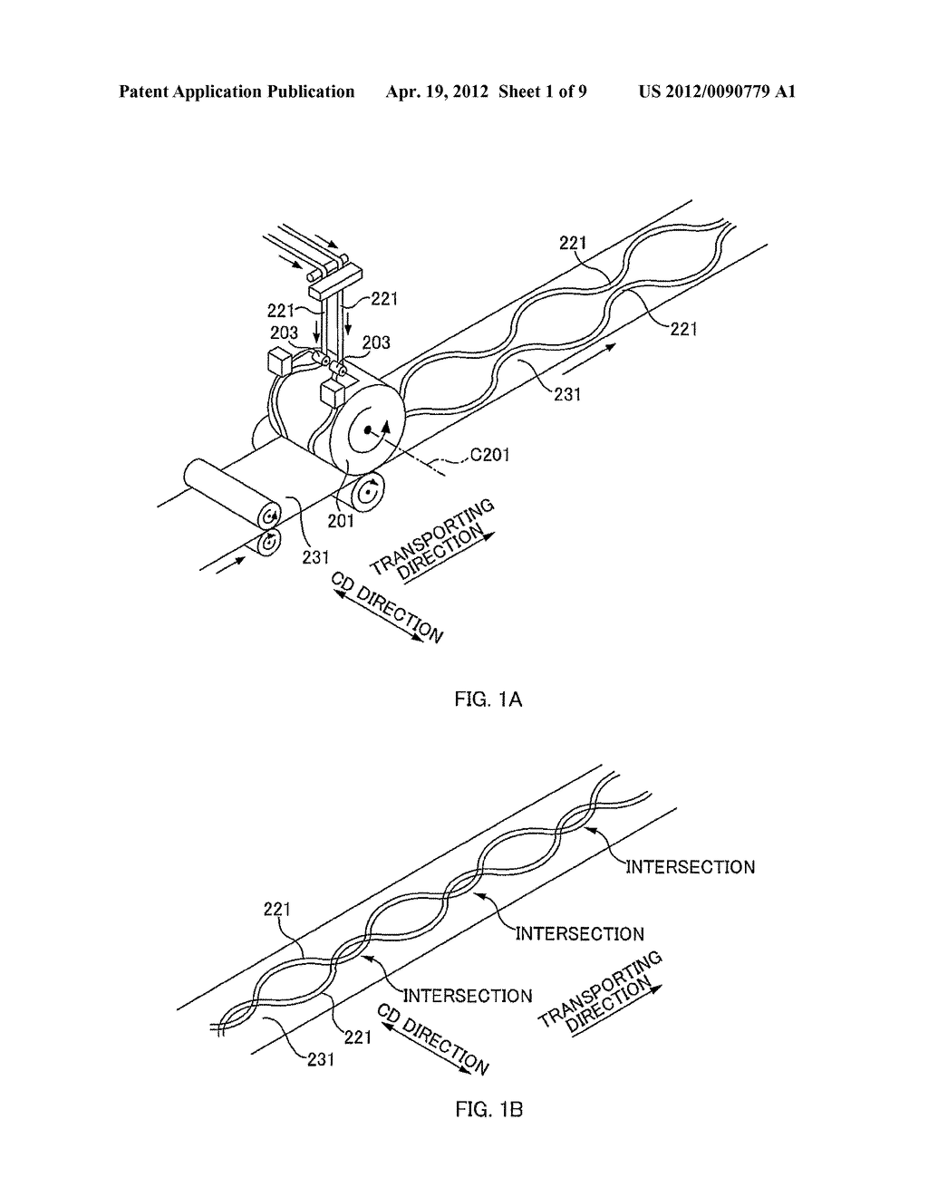 MANUFACTURING METHOD AND MANUFACTURING APPARAUS OF COMPOSITE SHEET OF     ABSORBENT ARTICLE - diagram, schematic, and image 02