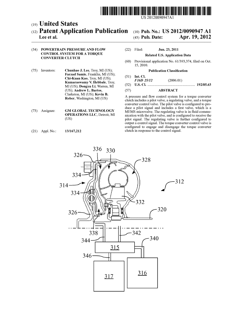 POWERTRAIN PRESSURE AND FLOW CONTROL SYSTEM FOR A TORQUE CONVERTER CLUTCH - diagram, schematic, and image 01