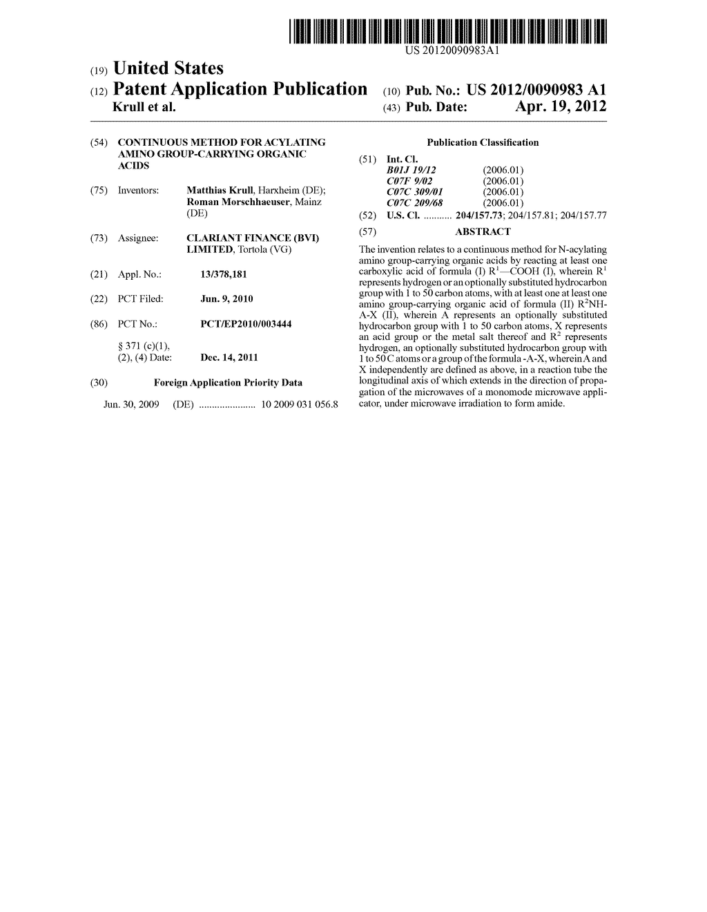 Continuous Method For Acylating Amino Group-Carrying Organic Acids - diagram, schematic, and image 01