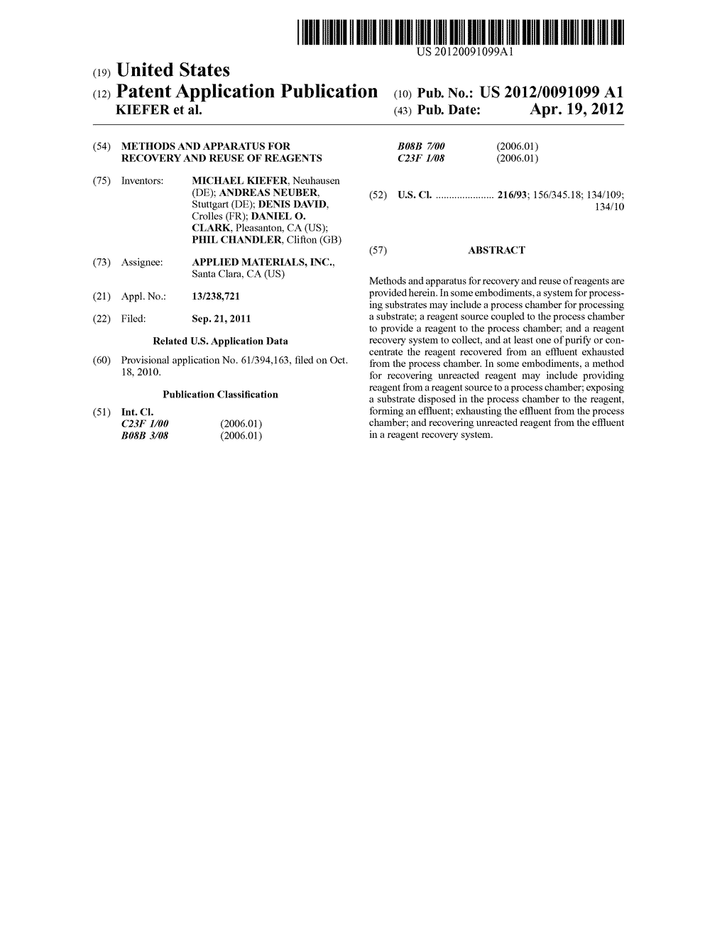 METHODS AND APPARATUS FOR RECOVERY AND REUSE OF REAGENTS - diagram, schematic, and image 01