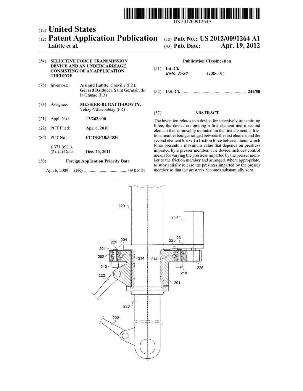 SELECTIVE FORCE TRANSMISSION DEVICE AND AN UNDERCARRIAGE CONSISTING OF AN     APPLICATION THEREOF - diagram, schematic, and image 01