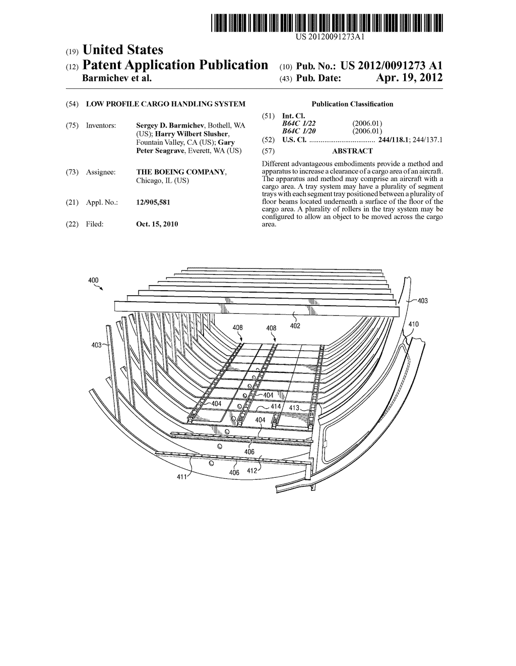 Low Profile Cargo Handling System - diagram, schematic, and image 01