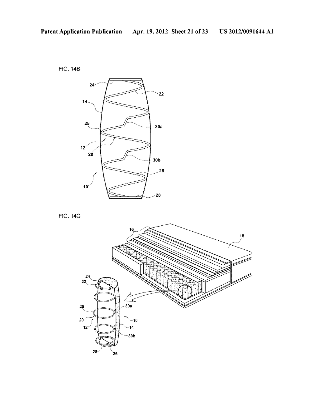 POCKET SPRING STRUCTURE FOR BED MATTRESS - diagram, schematic, and image 22