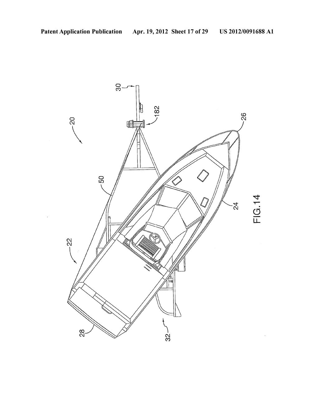 BOAT TRAILER WITH ROTATABLE SUPPORT FRAME - diagram, schematic, and image 18