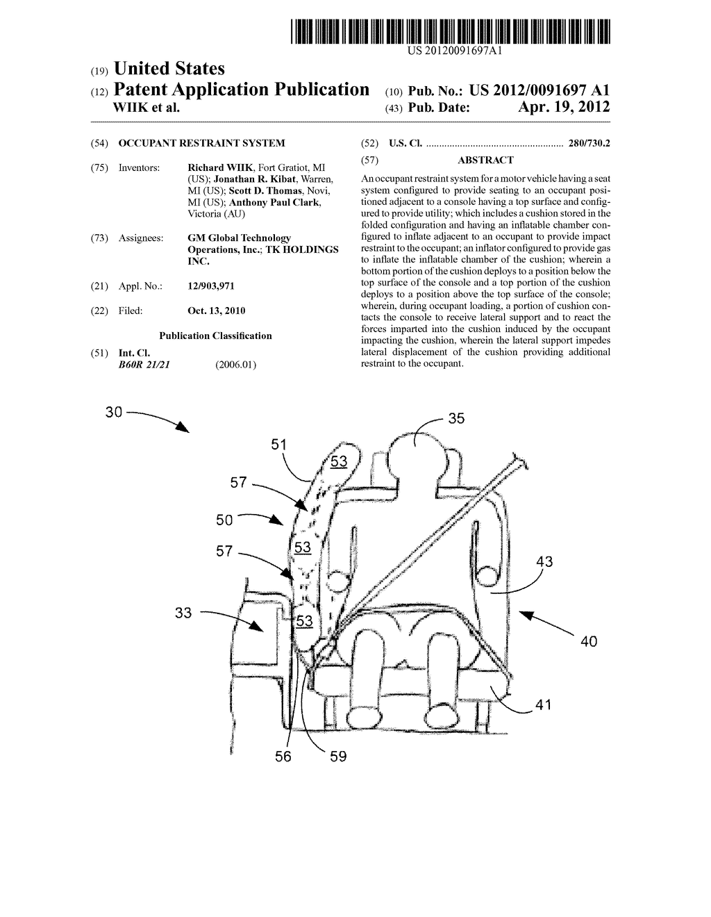 OCCUPANT RESTRAINT SYSTEM - diagram, schematic, and image 01