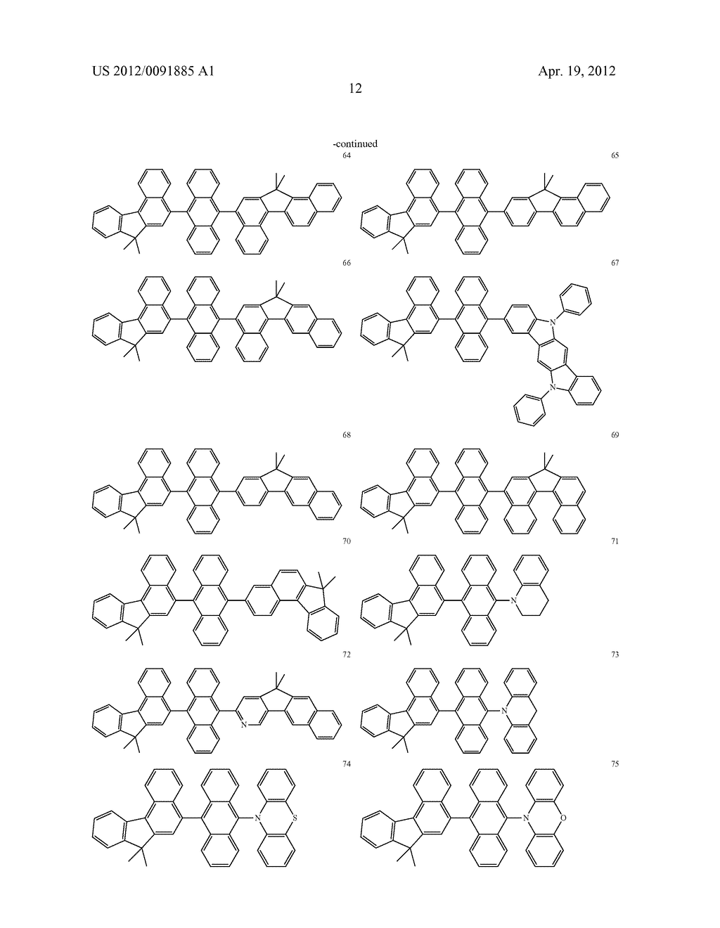 NOVEL ORGANIC ELECTROLUMINESCENT COMPOUNDS AND ORGANIC ELECTROLUMINESCENT     DEVICE USING THE SAME - diagram, schematic, and image 13