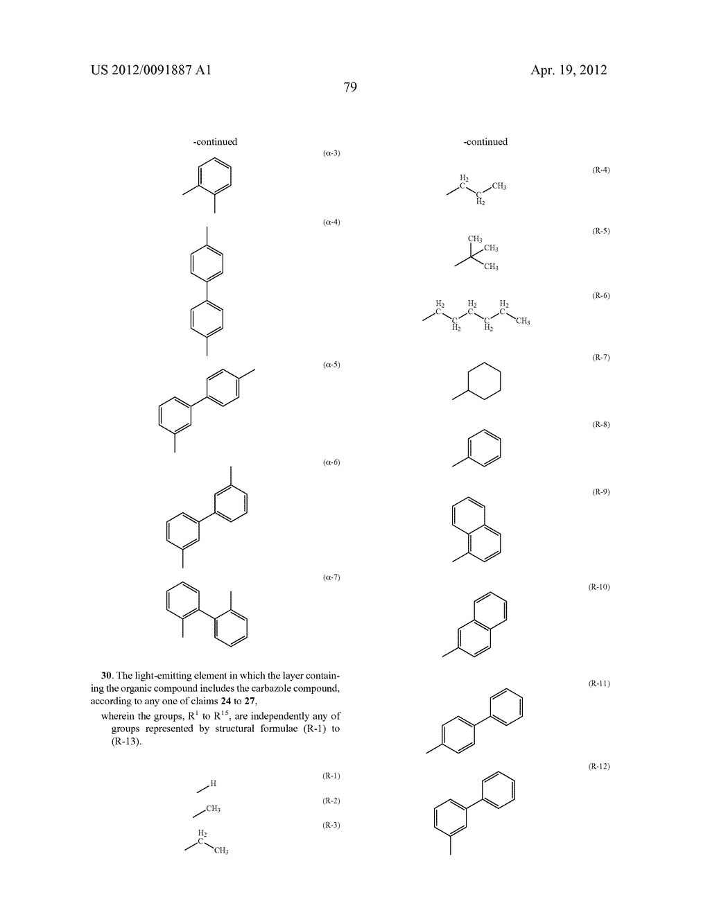 Carbazole Compound, Material for Light-Emitting Element, Organic     Semiconductor Material, Light-Emitting Element - diagram, schematic, and image 119