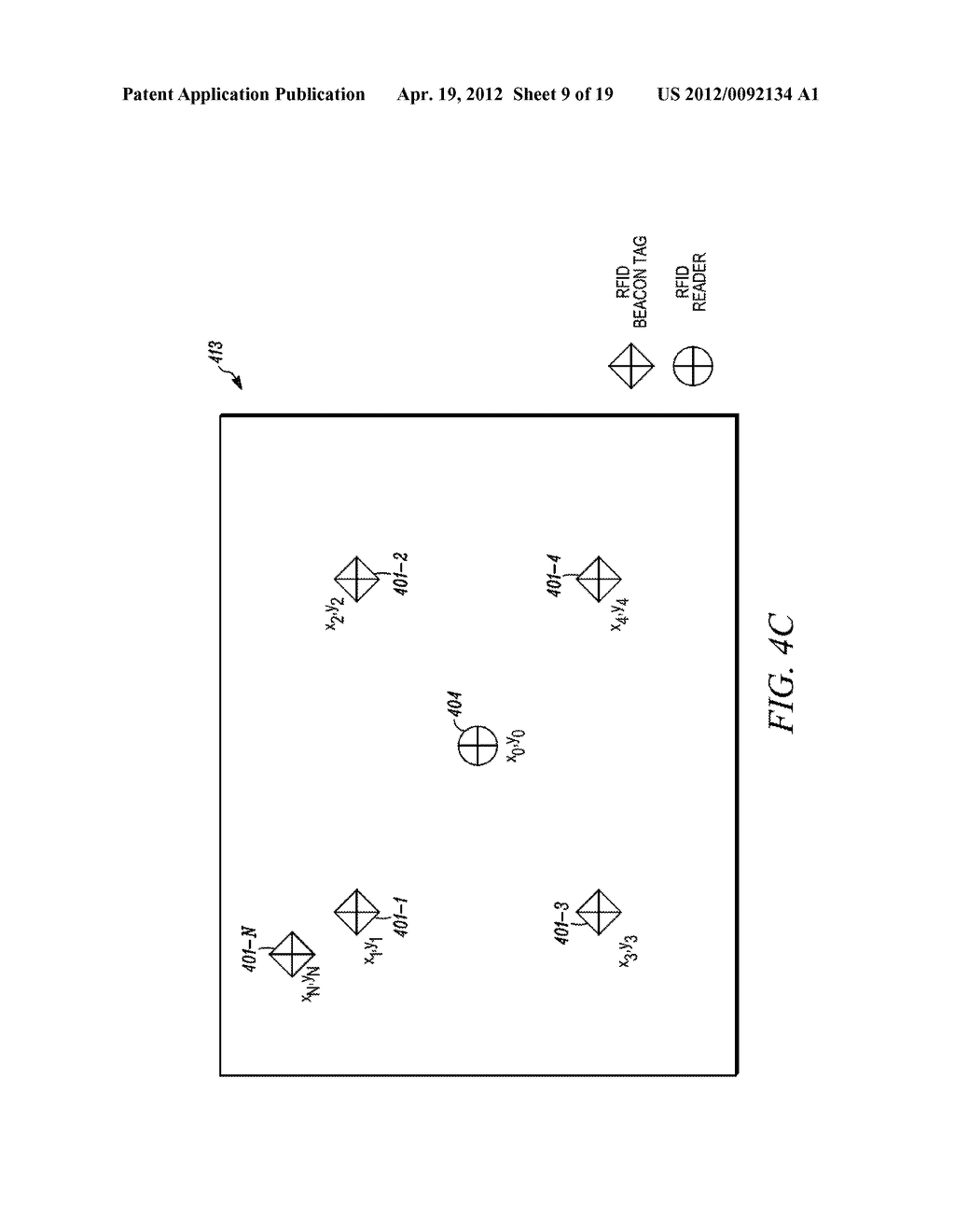 DETERMINING ITEM LOCATION WITHIN A SPACE BASED ON FEEDBACK FROM RADIO     FREQUENCY IDENTIFICATION (RFID) READERS AND TAGS - diagram, schematic, and image 10