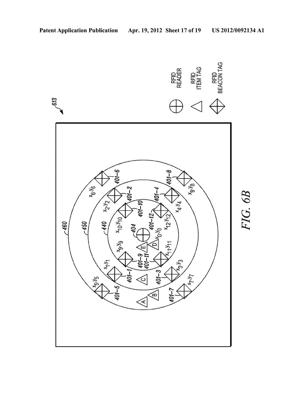 DETERMINING ITEM LOCATION WITHIN A SPACE BASED ON FEEDBACK FROM RADIO     FREQUENCY IDENTIFICATION (RFID) READERS AND TAGS - diagram, schematic, and image 18