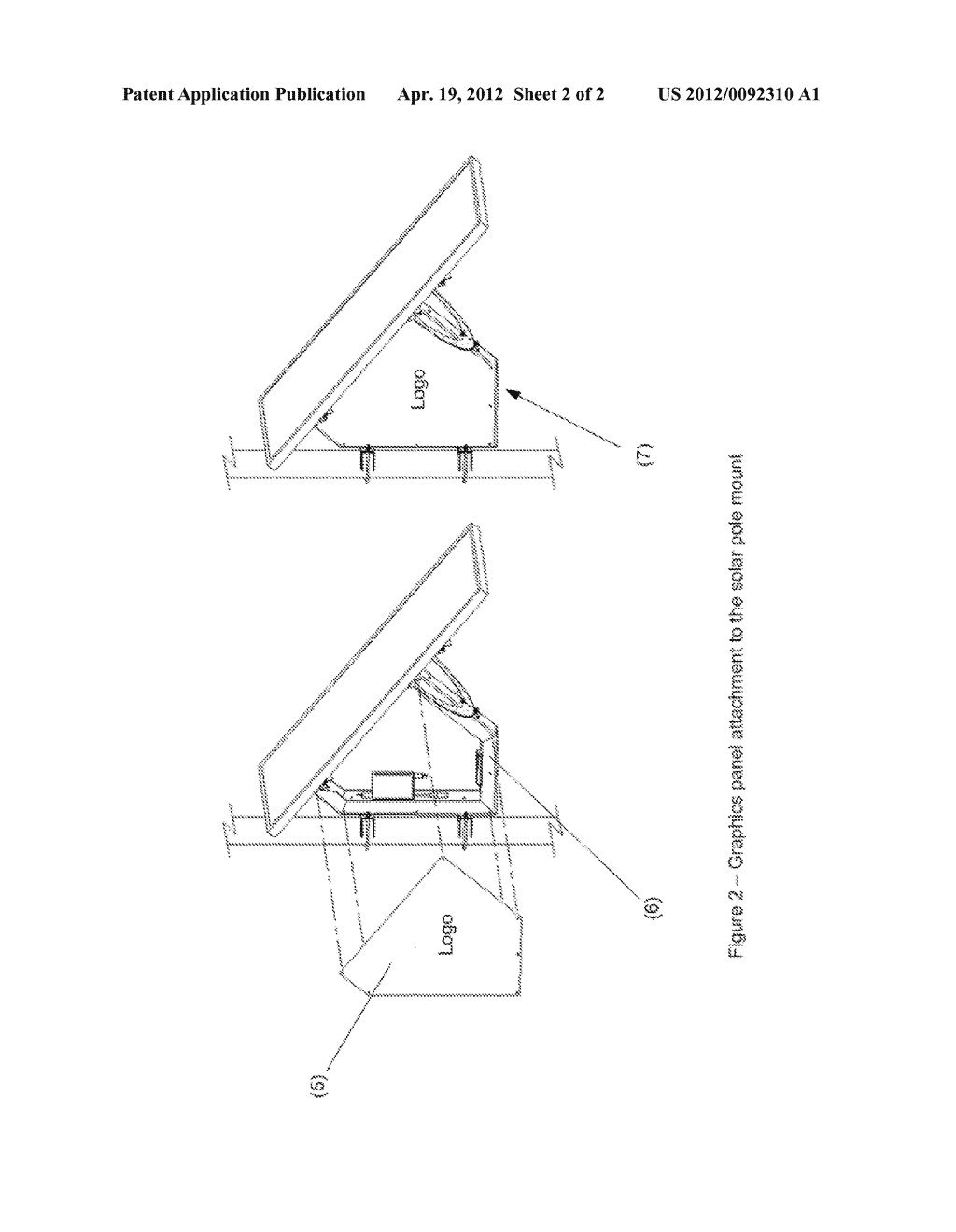 SOLAR PANEL POLE MOUNT WITH PROVISIONS FOR ADVERTISING GRAPHICS - diagram, schematic, and image 03