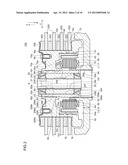 ROTATING APPARATUS CAPABLE OF IMPROVING THE ROTATION RELIABILITY EVEN     AFTER HAVING BEEN DOWNSIZED, AND METHOD FOR MANUFACTURING THE ROTATING     APPARATUS diagram and image