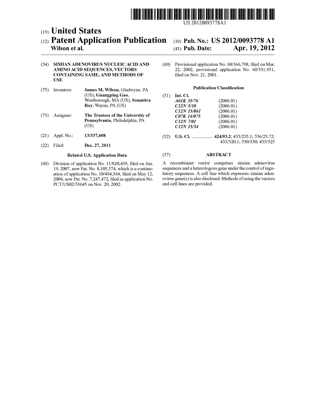 SIMIAN ADENOVIRUS NUCLEIC ACID AND AMINO ACID SEQUENCES, VECTORS     CONTAINING SAME, AND METHODS OF USE - diagram, schematic, and image 01