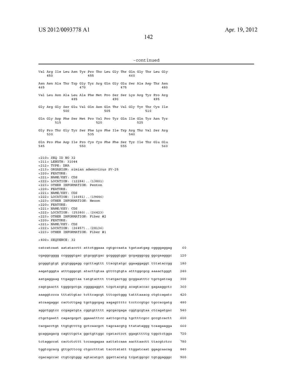 SIMIAN ADENOVIRUS NUCLEIC ACID AND AMINO ACID SEQUENCES, VECTORS     CONTAINING SAME, AND METHODS OF USE - diagram, schematic, and image 145