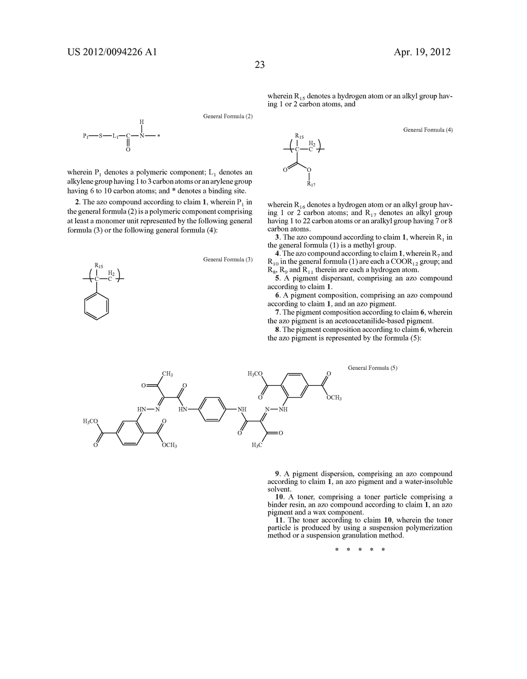 AZO COMPOUND, AND PIGMENT DISPERSANT, PIGMENT COMPOSITION, PIGMENT     DISPERSION AND TONER INCLUDING THE AZO COMPOUND - diagram, schematic, and image 26
