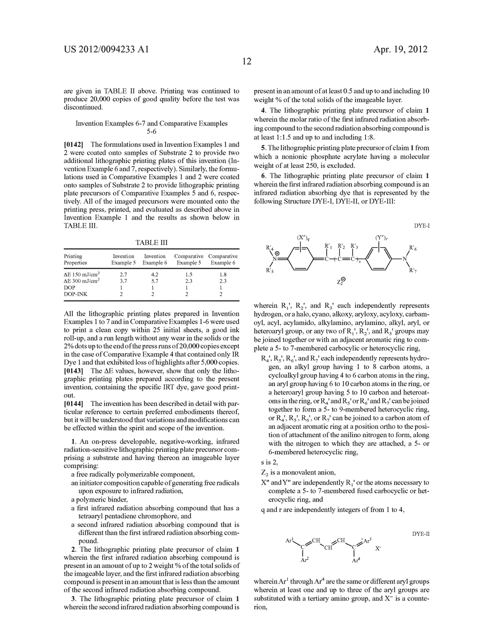 ON-PRESS DEVELOPABLE LITHOGRAPHIC PRINTING PLATE PRECURSORS - diagram, schematic, and image 13