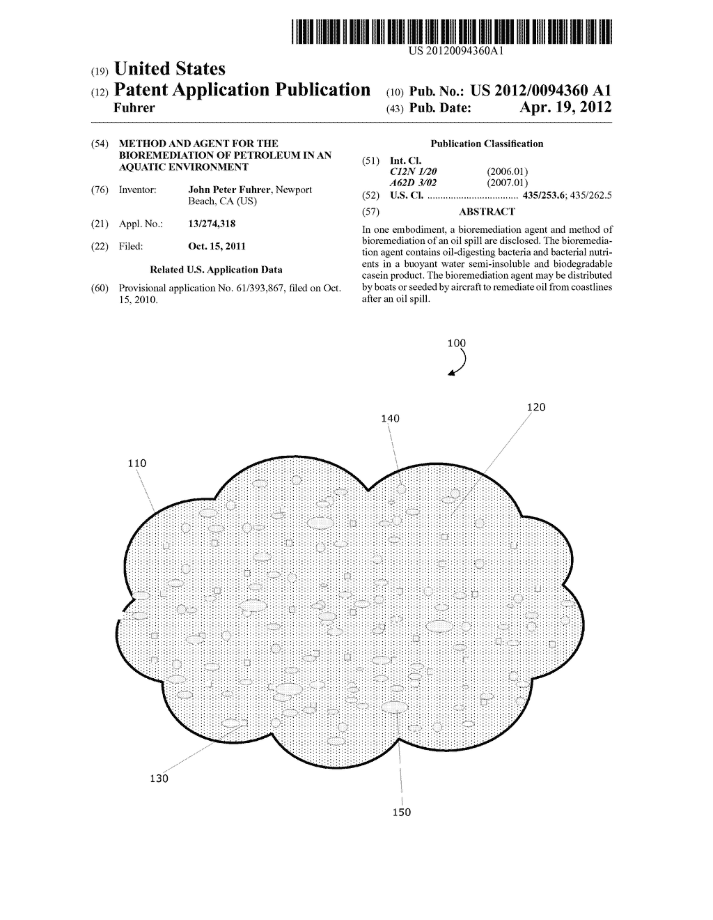 METHOD AND AGENT FOR THE BIOREMEDIATION OF PETROLEUM IN AN AQUATIC     ENVIRONMENT - diagram, schematic, and image 01