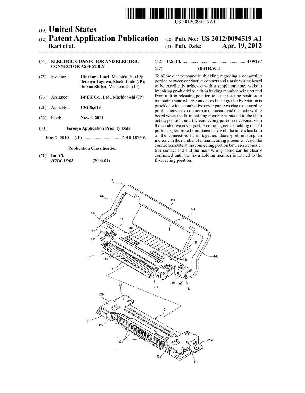 ELECTRIC CONNECTOR AND ELECTRIC CONNECTOR ASSEMBLY - diagram, schematic, and image 01