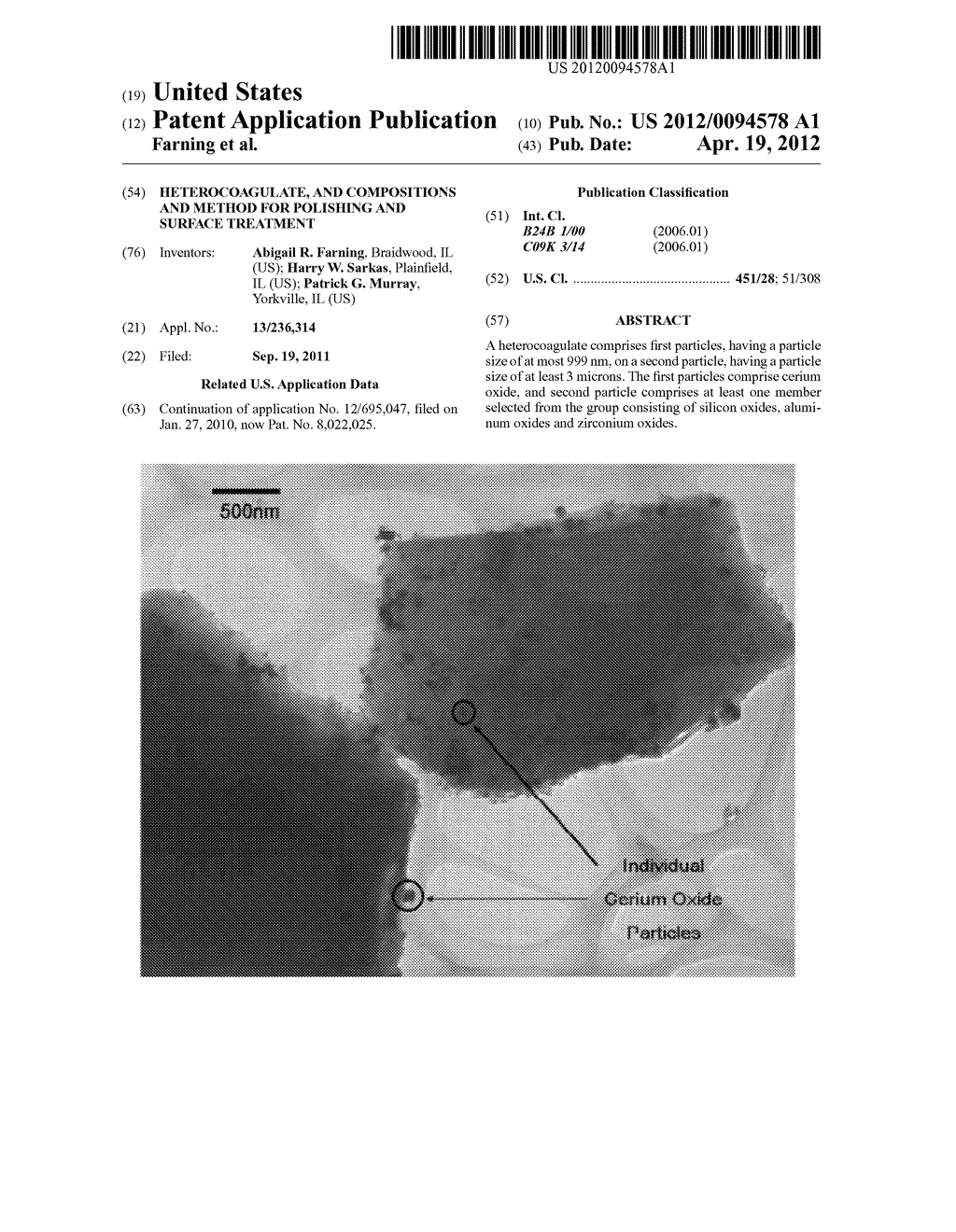HETEROCOAGULATE, AND COMPOSITIONS AND METHOD FOR POLISHING AND SURFACE     TREATMENT - diagram, schematic, and image 01