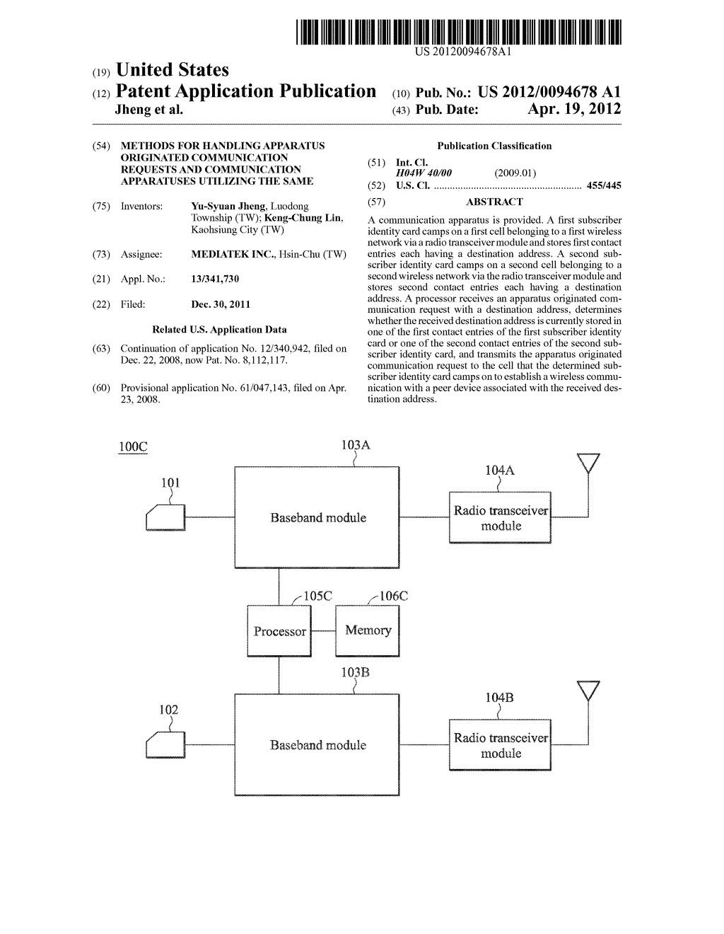 METHODS FOR HANDLING APPARATUS ORIGINATED COMMUNICATION REQUESTS AND     COMMUNICATION APPARATUSES UTILIZING THE SAME - diagram, schematic, and image 01