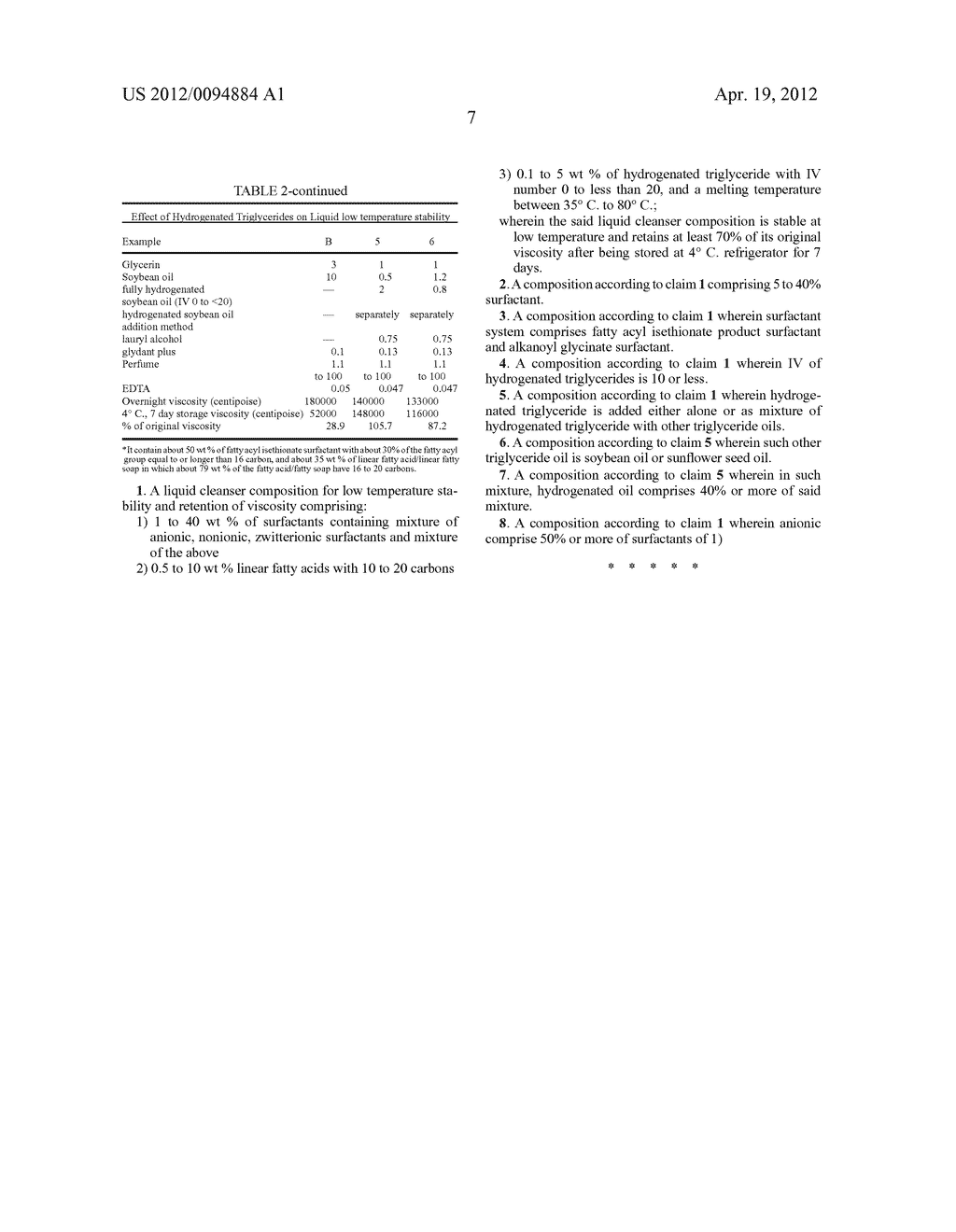 Stable Liquid Cleansing Compositions Comprising Critical Window of     Hydrogenated Triglyceride Oils - diagram, schematic, and image 08