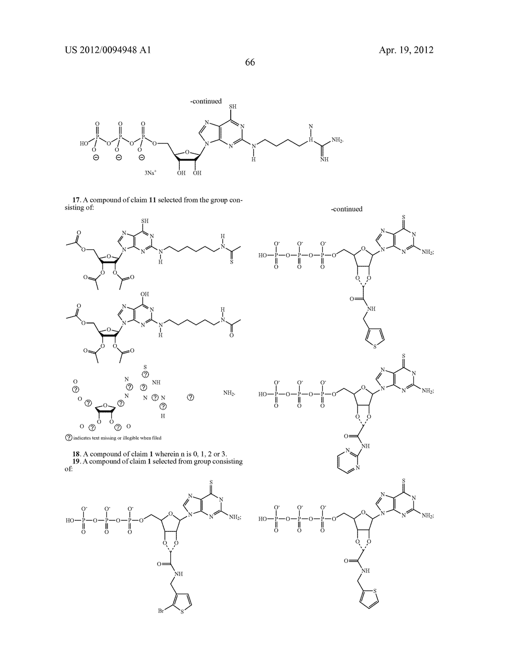  Analogous Compounds of 6-Thioguanosine Triphosphate, their use in Medical     Fields and Processes for their Preparation - diagram, schematic, and image 93