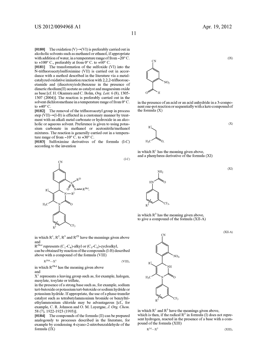 SULFONIC AMIDE AND SULFOXIMINE-SUBSTTTUTED DIARYL-DIHYDROPYRIMIDINONES AND     USAGE THEREOF - diagram, schematic, and image 12