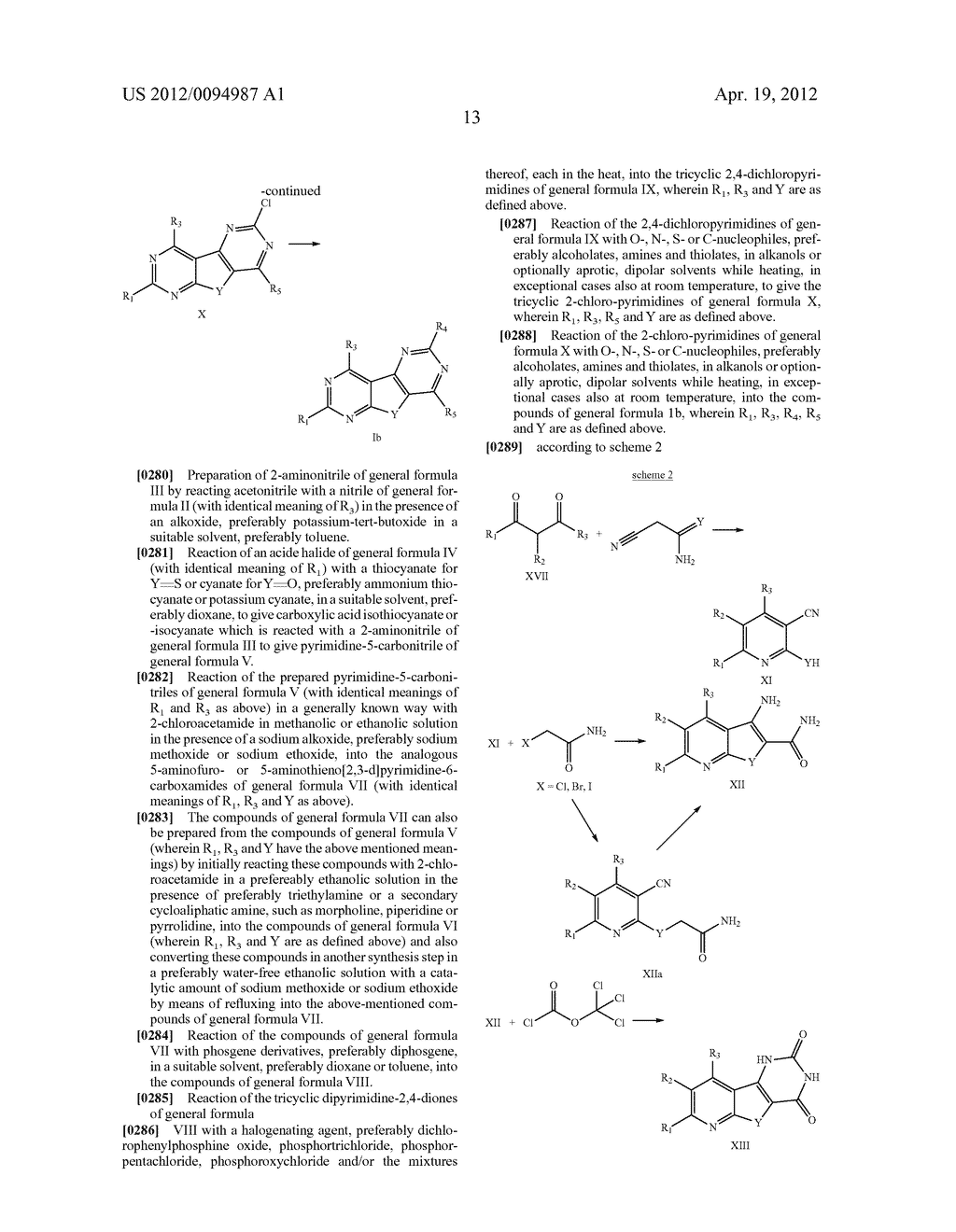 SUBSTITUTED PYRIDO [3', 2': 4, 5] THIENO [3, 2-D] PYRIMIDINES AND PYRIDO     [3', 2': 4, 5] FURO [3, 2-D] PYRIMIDINES USED AS INHIBITORS OF THE PDE-4     AND/OR THE RELEASE OF TNF-alpha - diagram, schematic, and image 15