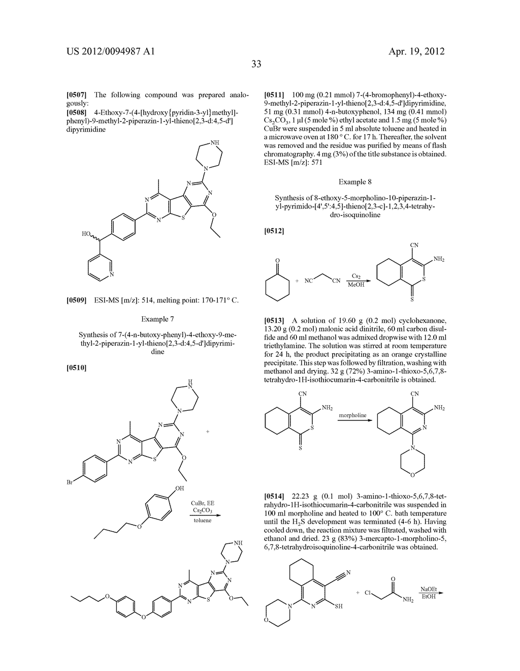 SUBSTITUTED PYRIDO [3', 2': 4, 5] THIENO [3, 2-D] PYRIMIDINES AND PYRIDO     [3', 2': 4, 5] FURO [3, 2-D] PYRIMIDINES USED AS INHIBITORS OF THE PDE-4     AND/OR THE RELEASE OF TNF-alpha - diagram, schematic, and image 35