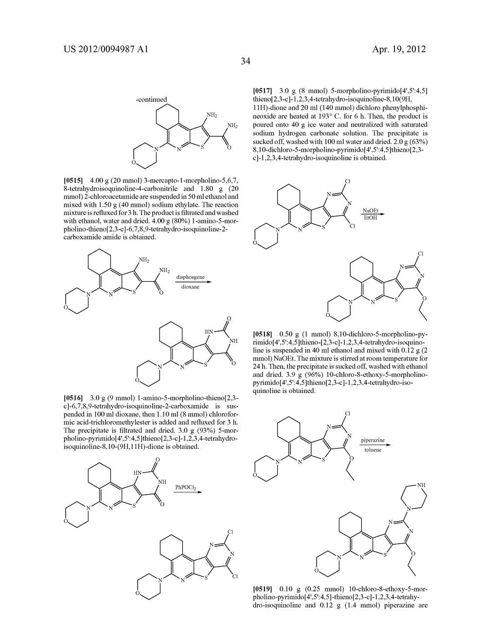 SUBSTITUTED PYRIDO [3', 2': 4, 5] THIENO [3, 2-D] PYRIMIDINES AND PYRIDO     [3', 2': 4, 5] FURO [3, 2-D] PYRIMIDINES USED AS INHIBITORS OF THE PDE-4     AND/OR THE RELEASE OF TNF-alpha - diagram, schematic, and image 36