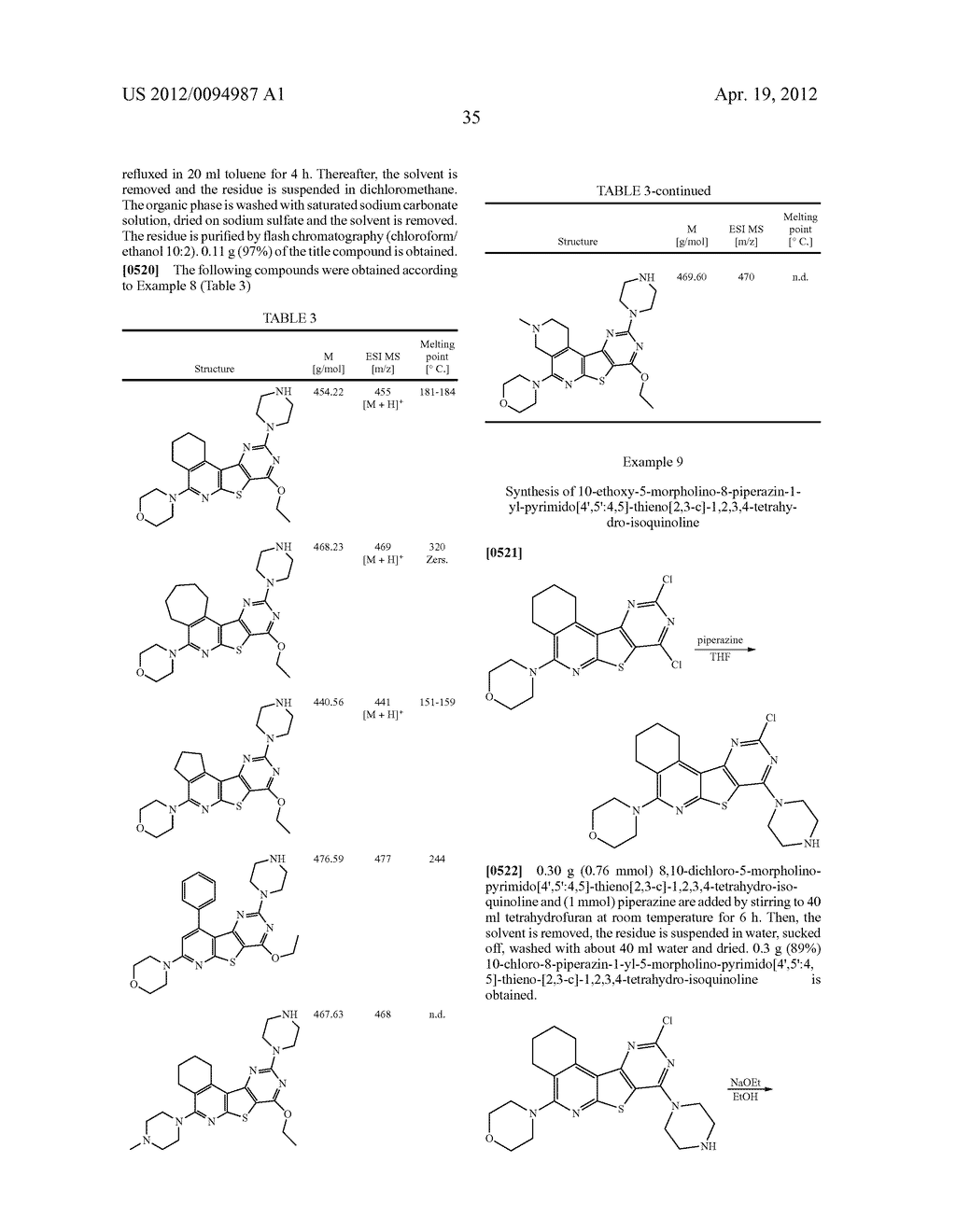 SUBSTITUTED PYRIDO [3', 2': 4, 5] THIENO [3, 2-D] PYRIMIDINES AND PYRIDO     [3', 2': 4, 5] FURO [3, 2-D] PYRIMIDINES USED AS INHIBITORS OF THE PDE-4     AND/OR THE RELEASE OF TNF-alpha - diagram, schematic, and image 37